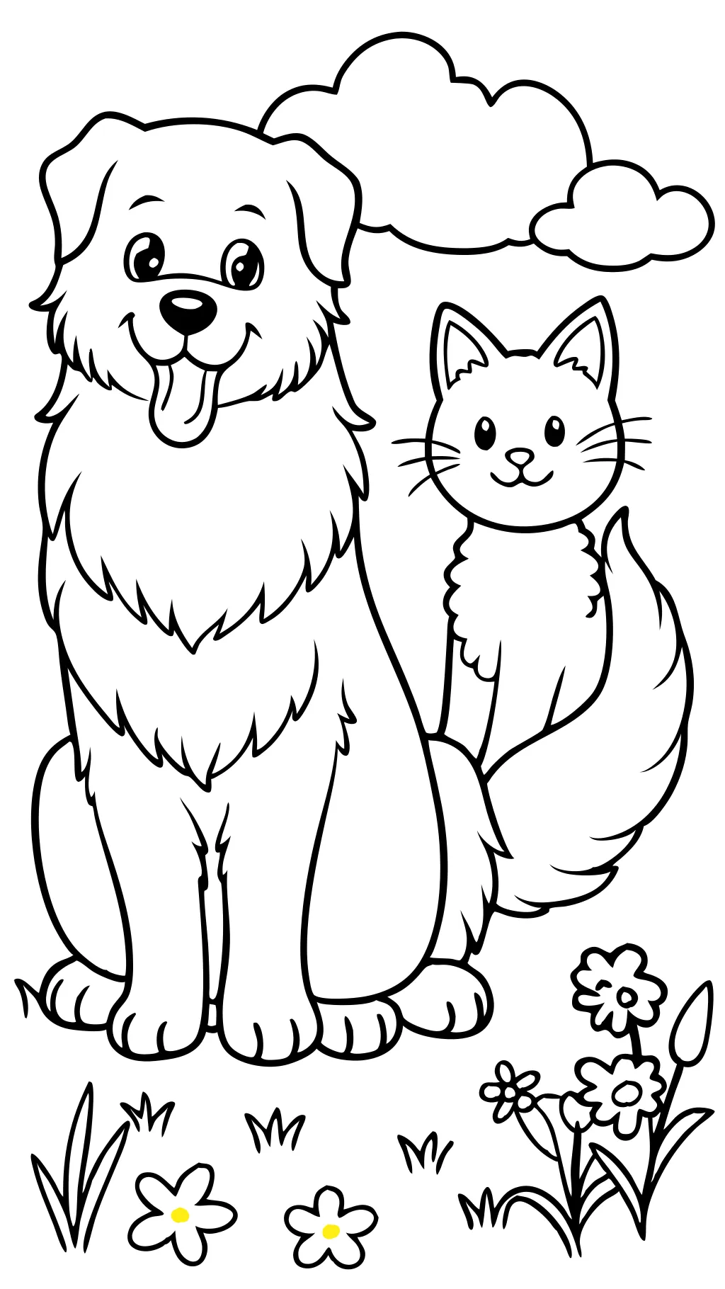 dog and cat coloring pages